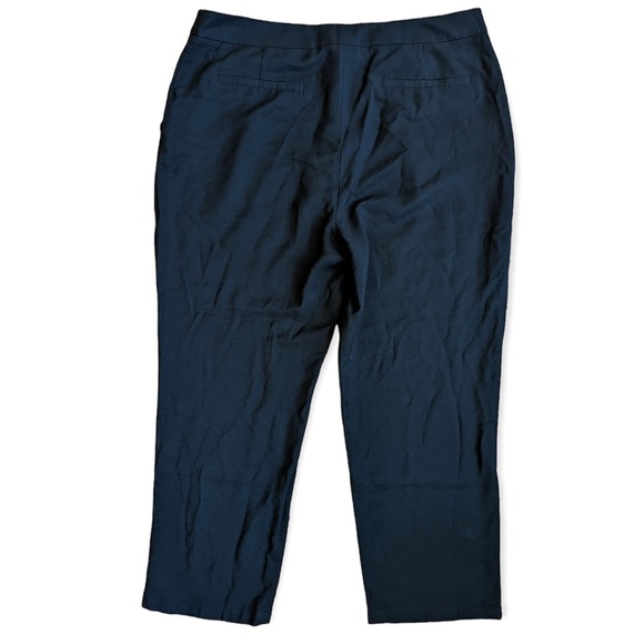 WORN 1X Leith High Waisted Tapered Leg Black Trousers w/ Pockets - Picture 3 of 4